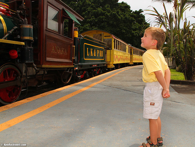 Ryan awaits the departure of the Sugar Cane Train, 2:33 PM. 