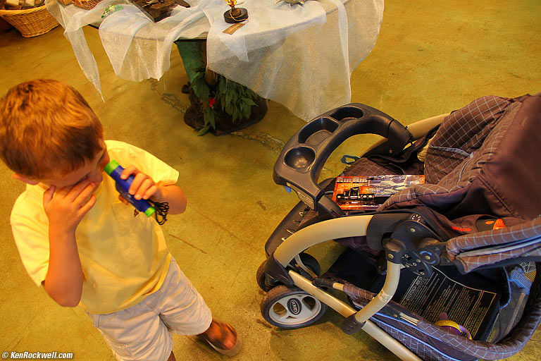 Ryan uses his stroller as a shopping cart, 3:19 AM. 