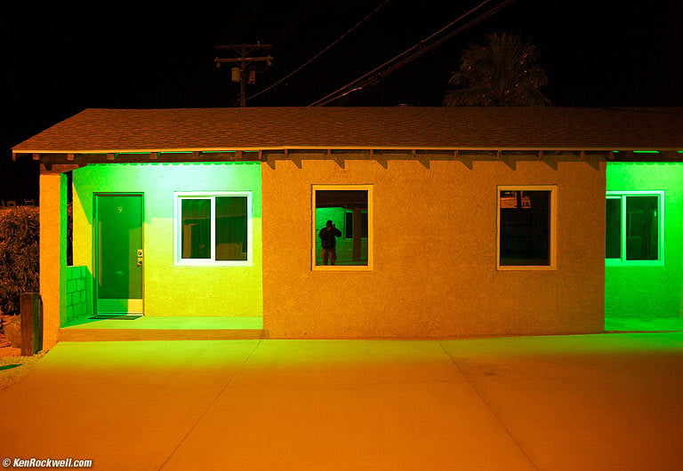 Green Motel, 10:11 PM. (Auto ISO 800, Auto 1/16, LEICA SUMMILUX-M 35mm f/1.4 ASPH hand-held at f/1.4.)