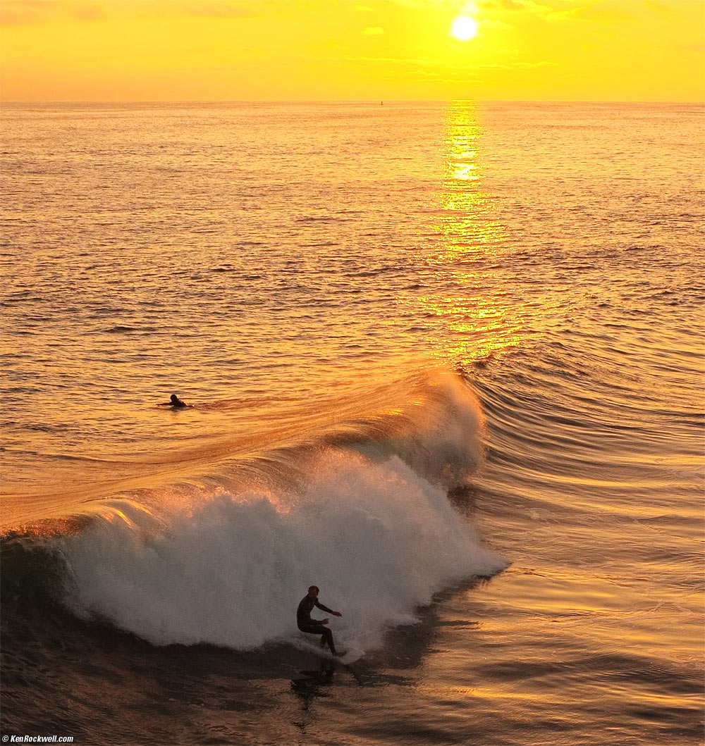 Surfer in Sunset, Oceanside Pier