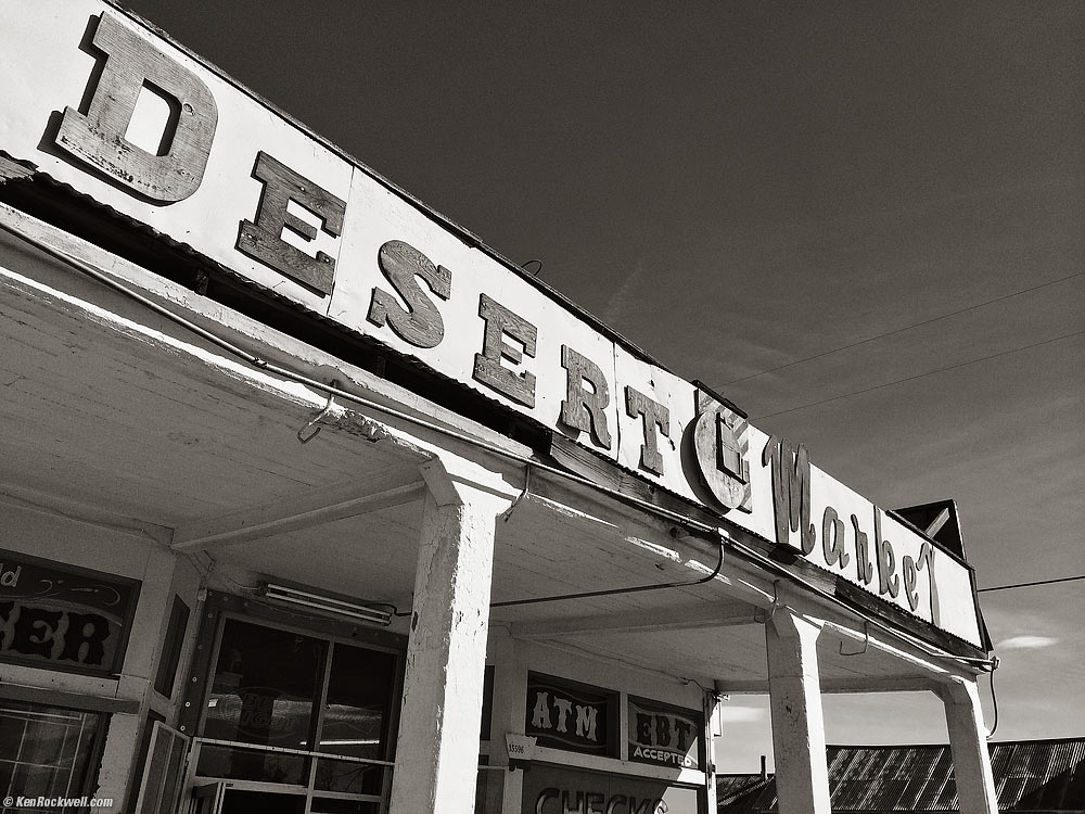 Desert Market, Daggett, California, B&W