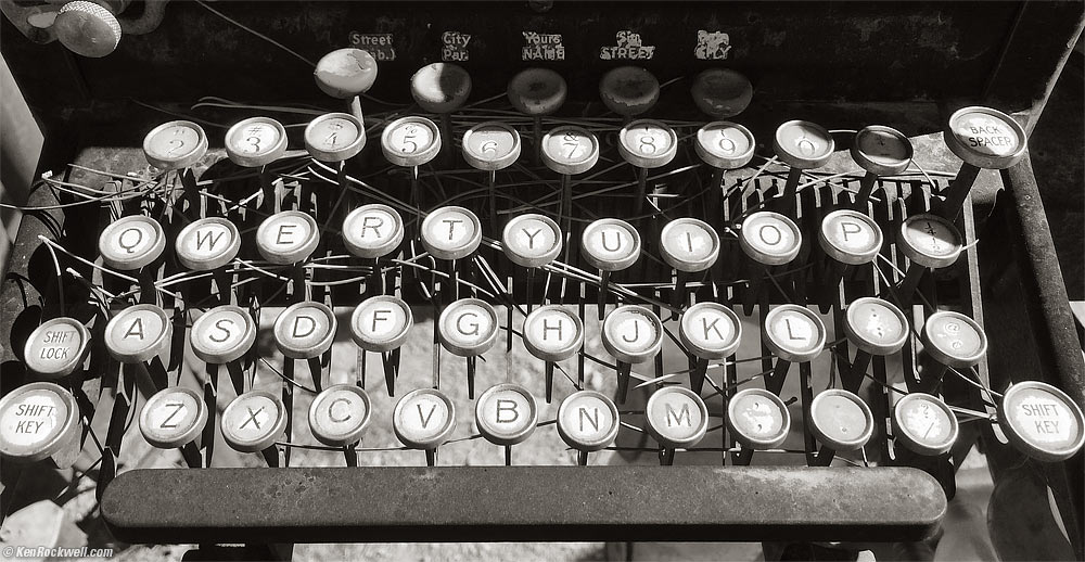 Weathered Typewriter Keys in B&W