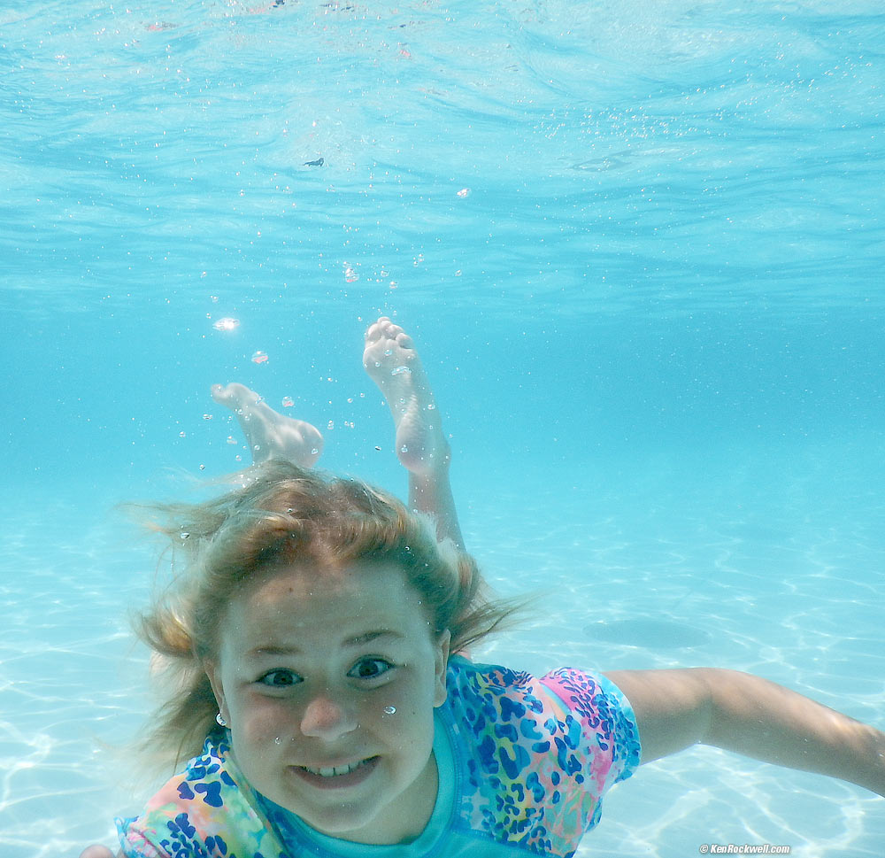 Katie underwater.
