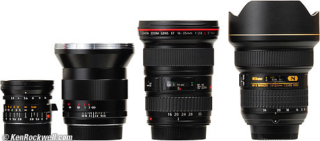 LEICA, Canon, Zeiss and Nikon 21mm lenses