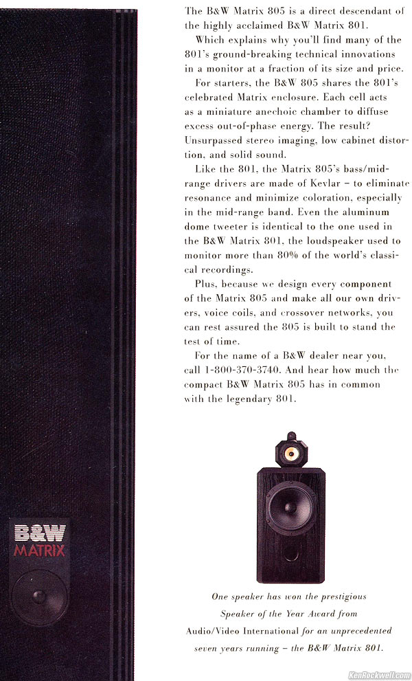 B&W Matrix 805 Ad
