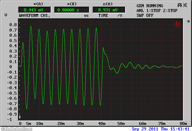 B&W Matrix 805 response to 10 cycle burst at 250 Hz
