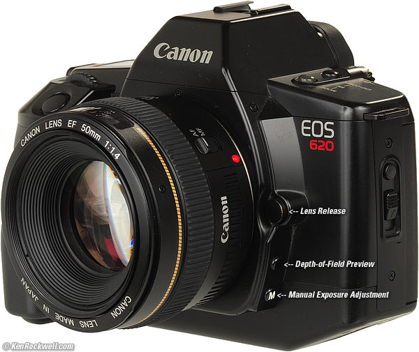 Left, Canon EOS650