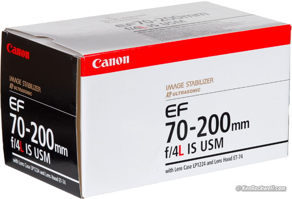 Canon 70-200mm f/4 L IS box