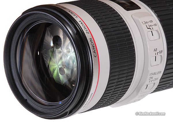 Canon 70-200mm f/4 IS front view