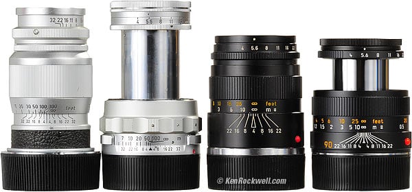 Leica 90mm f/4 lenses