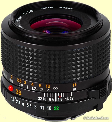 【HOT在庫】MINOLTA NEW MD 35mm f1.8 レンズ(単焦点)