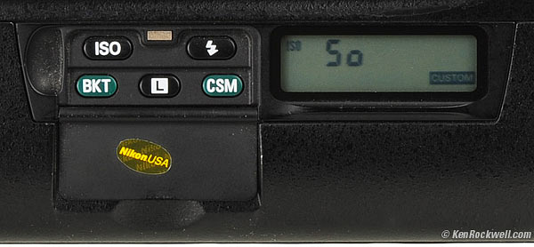 Nikon F5 rear LCD