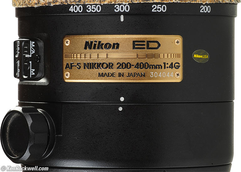 Nikon 200-400 ID plate