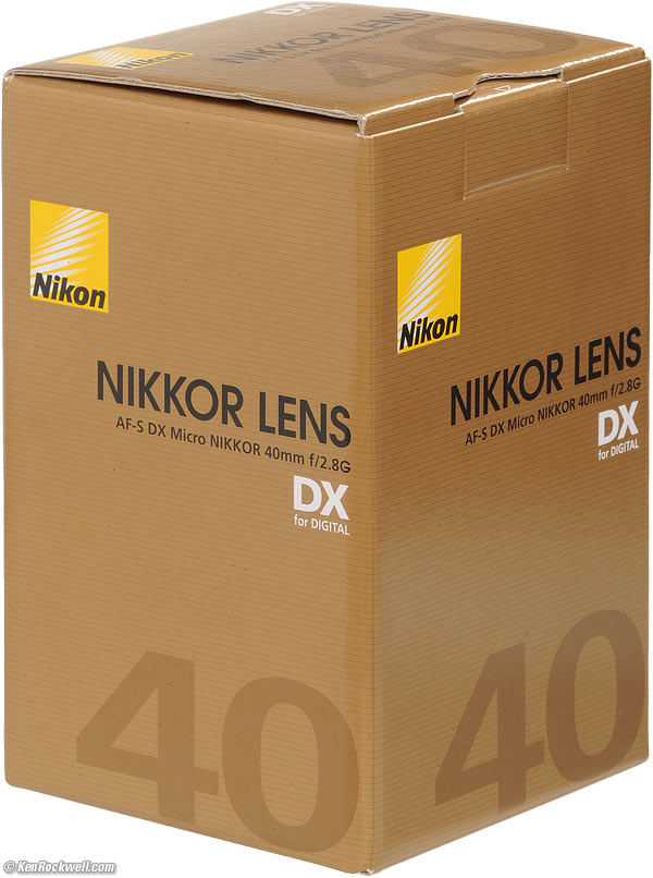 Nikon 40mm f/2.8 AFS G DX box