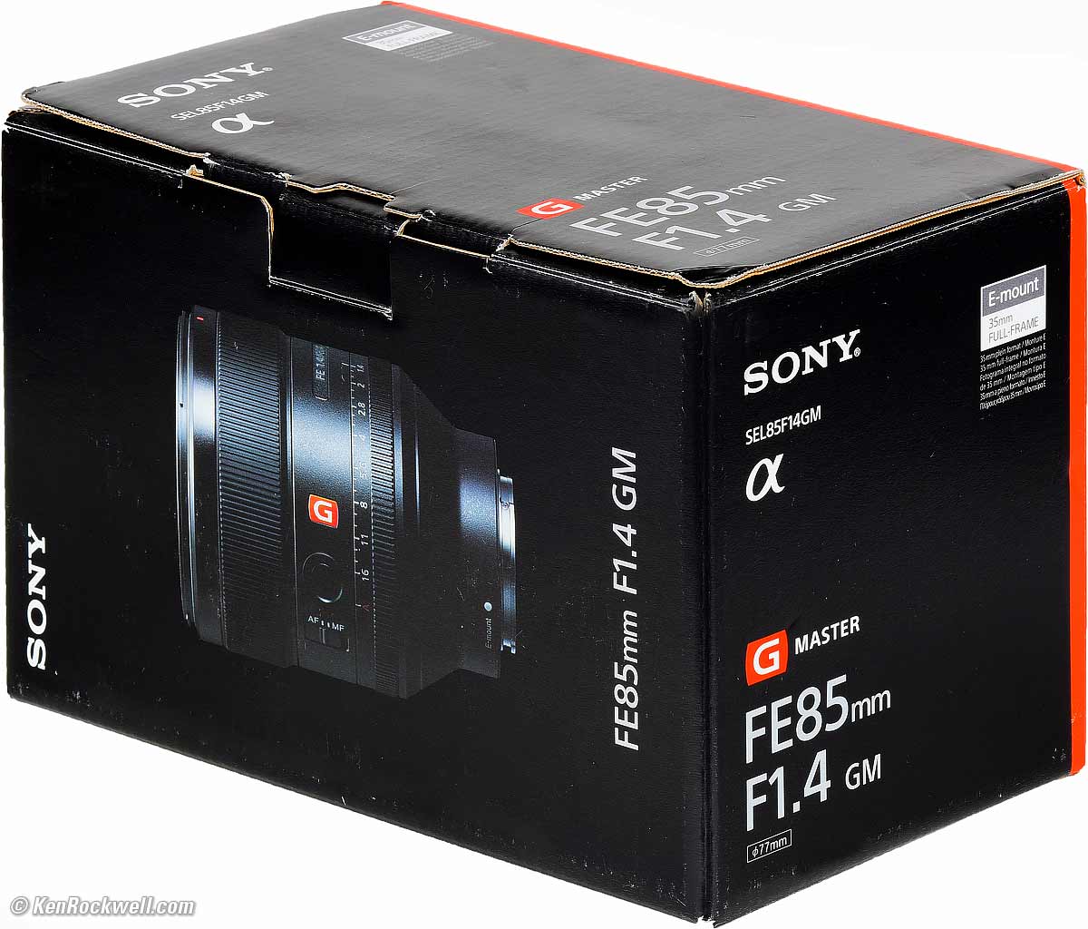 Box, Sony 85mm f/1.4 FE GM