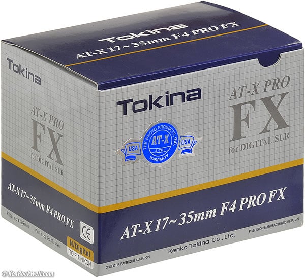 Box, Tokina 17-35mm f/4 AF