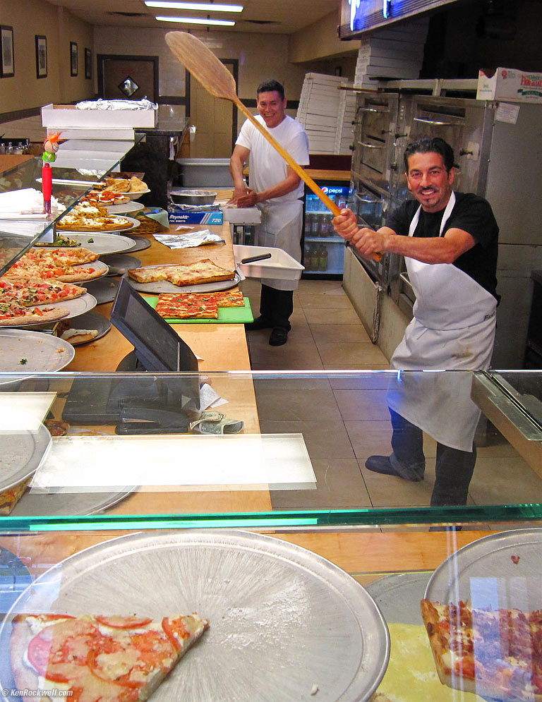 Tony Demonstrates the Proper Use of the Pizza Peel, Villa Monte, 6:39 PM.